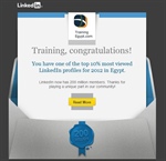 TrainingEgypt one of the top 10% most viewed LinkedIn profiles for 2012 in Egypt. 